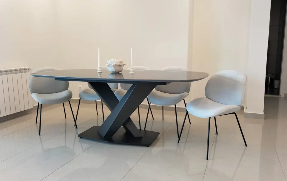 metal and ceramic tables