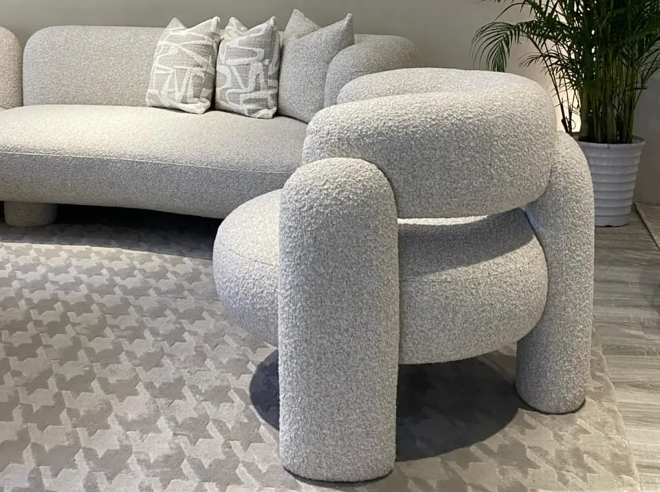 armchairs, boucle, fabric
